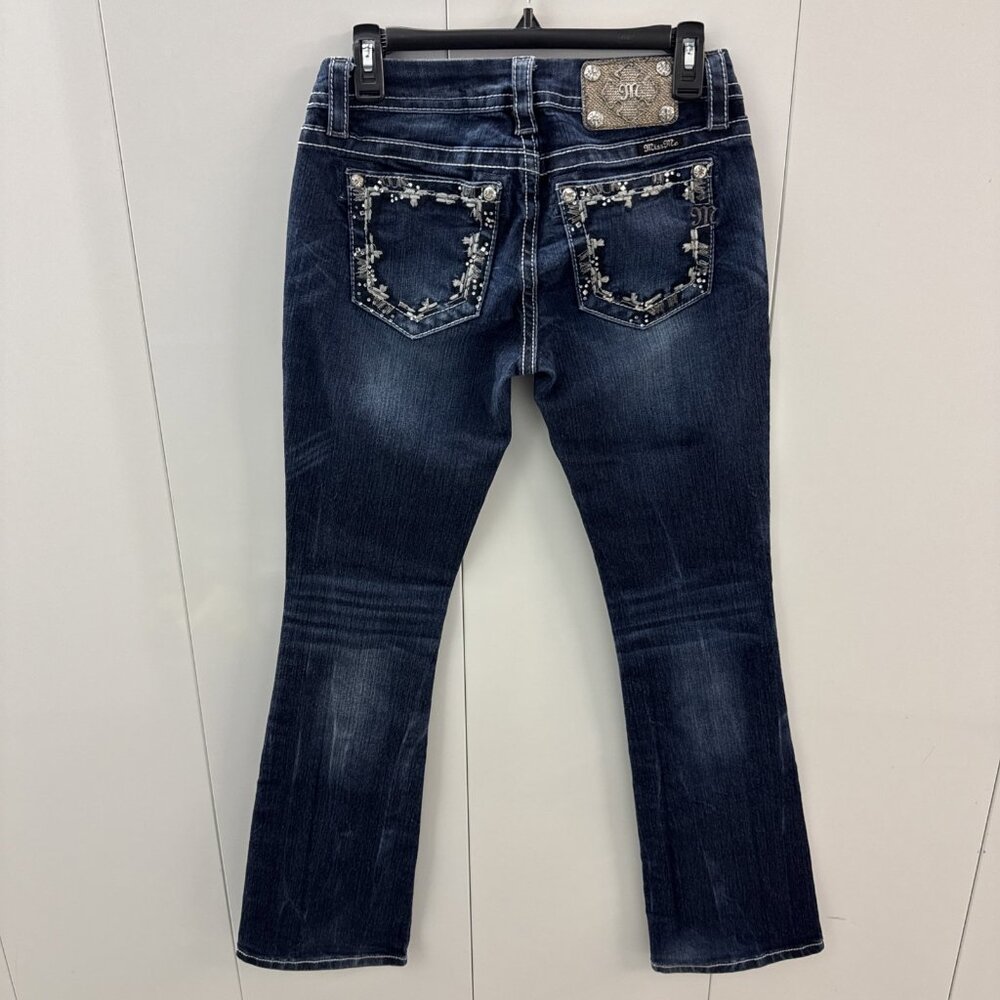 Miss Me‎ Signature Boot Jeans Womens Size 27 Stitched Embroidered Studded
